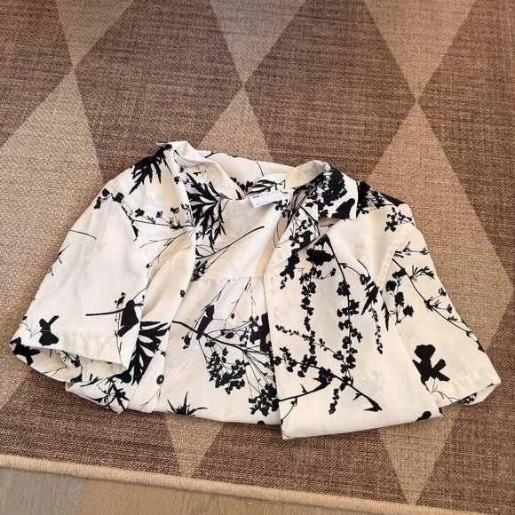 Black & White Floral Shirt - Picture 1 of 3